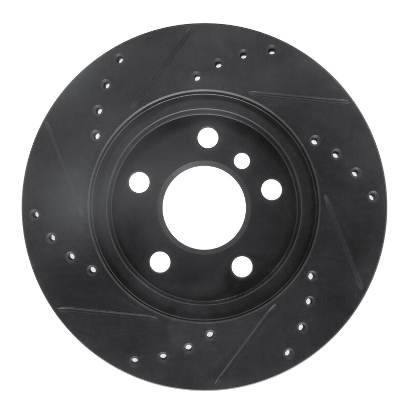 BMW i3 Brake Rotor (1) - Front Right - R1 Concepts - Drilled & Slotted - Black - `14-`21